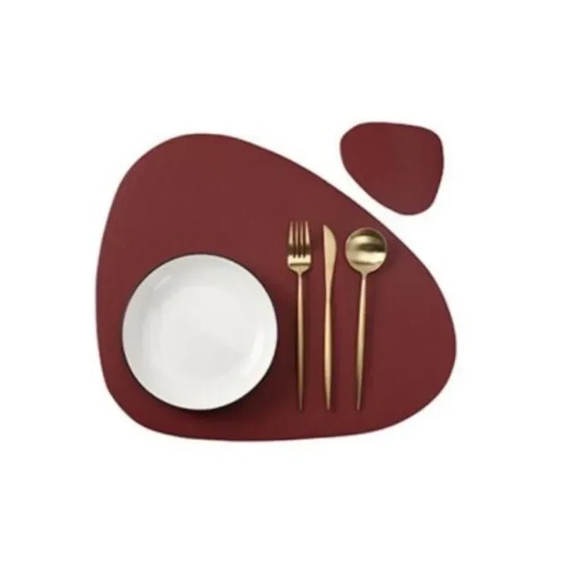 Placemats - Oil-Proof PU Leather Cream Set