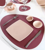 Placemats - Oil-Proof PU Leather Cream Set
