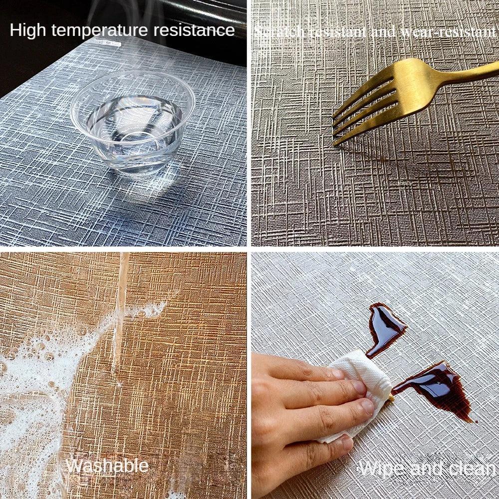 Placemats - Waterproof Metal PVC Non Slip