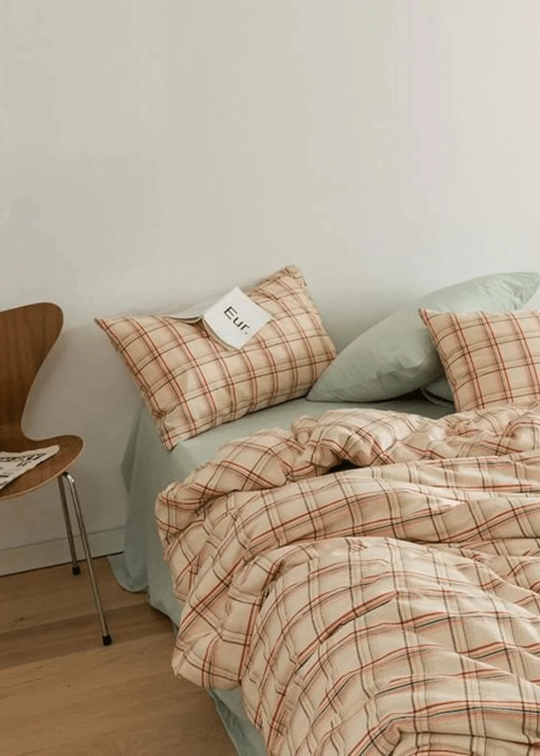 Plaid Bedding Set / Blue + Mustard