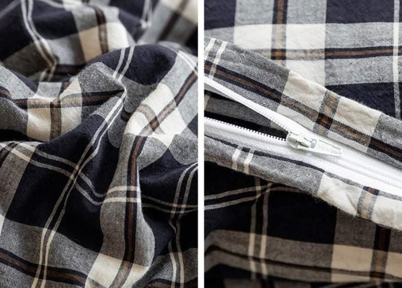 Plaid Bedding Set / Blue + Mustard Ever Lasting