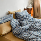 Plaid Bedding Set / Blue + Mustard Ever Lasting