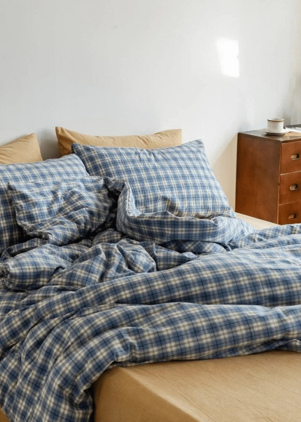 Plaid Bedding Set / Blue + Mustard Ever Lasting