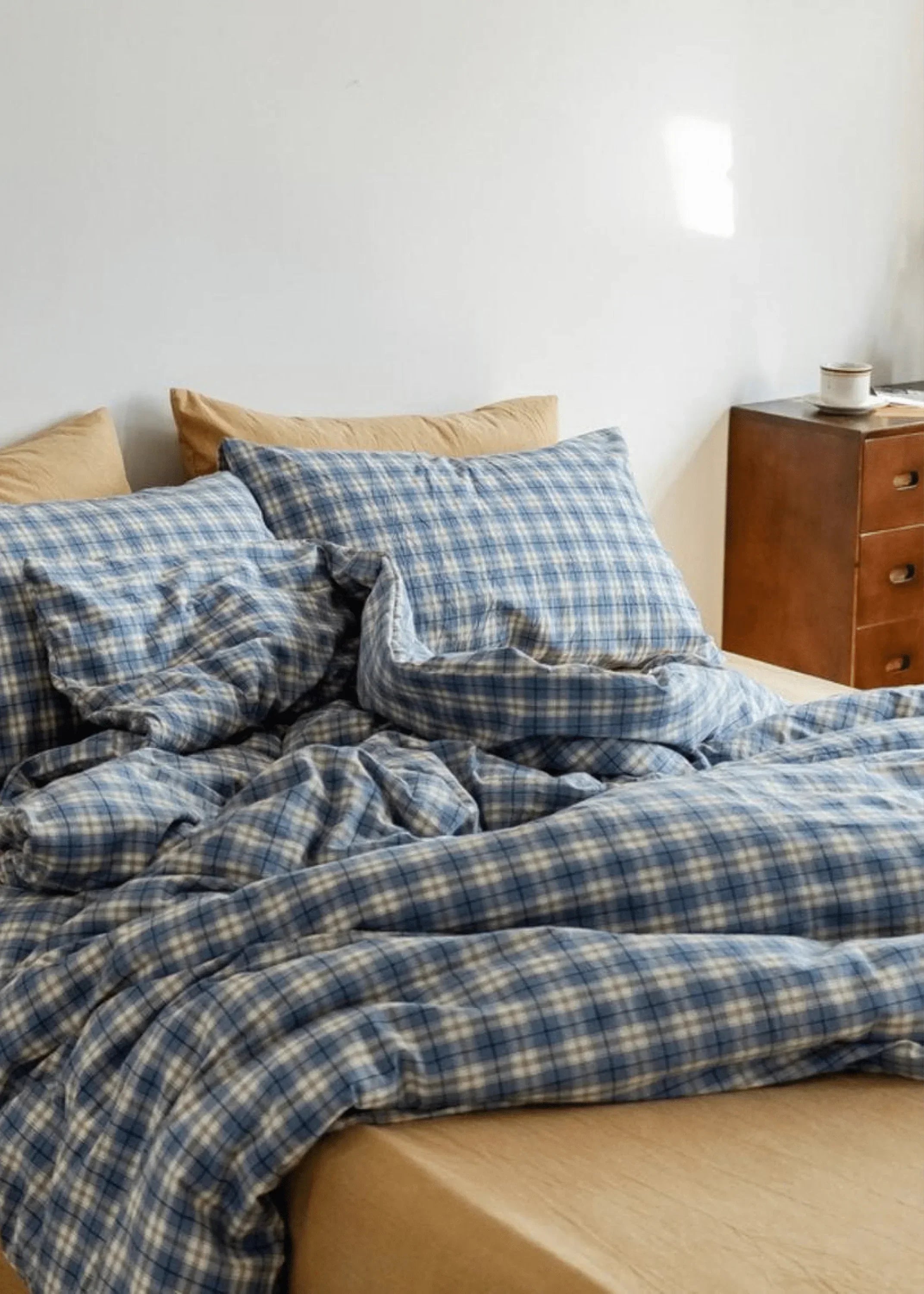 Plaid Bedding Set / Blue + Mustard Ever Lasting