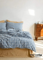 Plaid Bedding Set / Blue + Mustard Ever Lasting