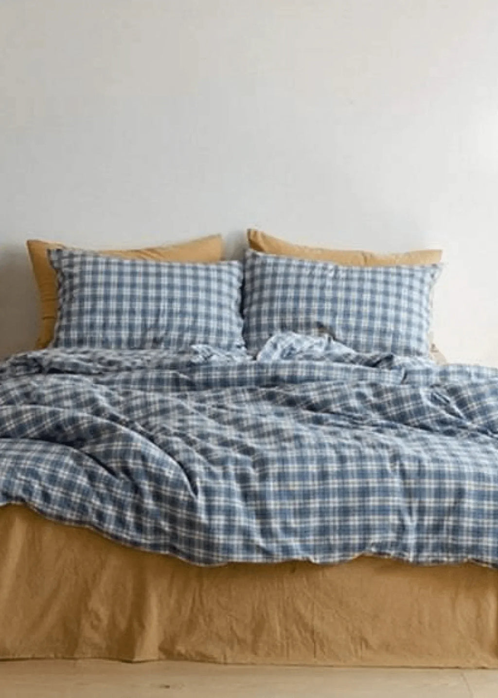 Plaid Bedding Set / Blue + Mustard Ever Lasting