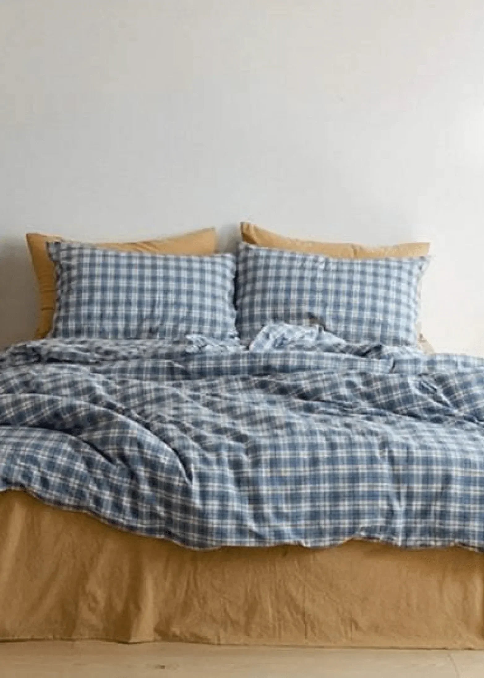 Plaid Bedding Set / Blue + Mustard Ever Lasting