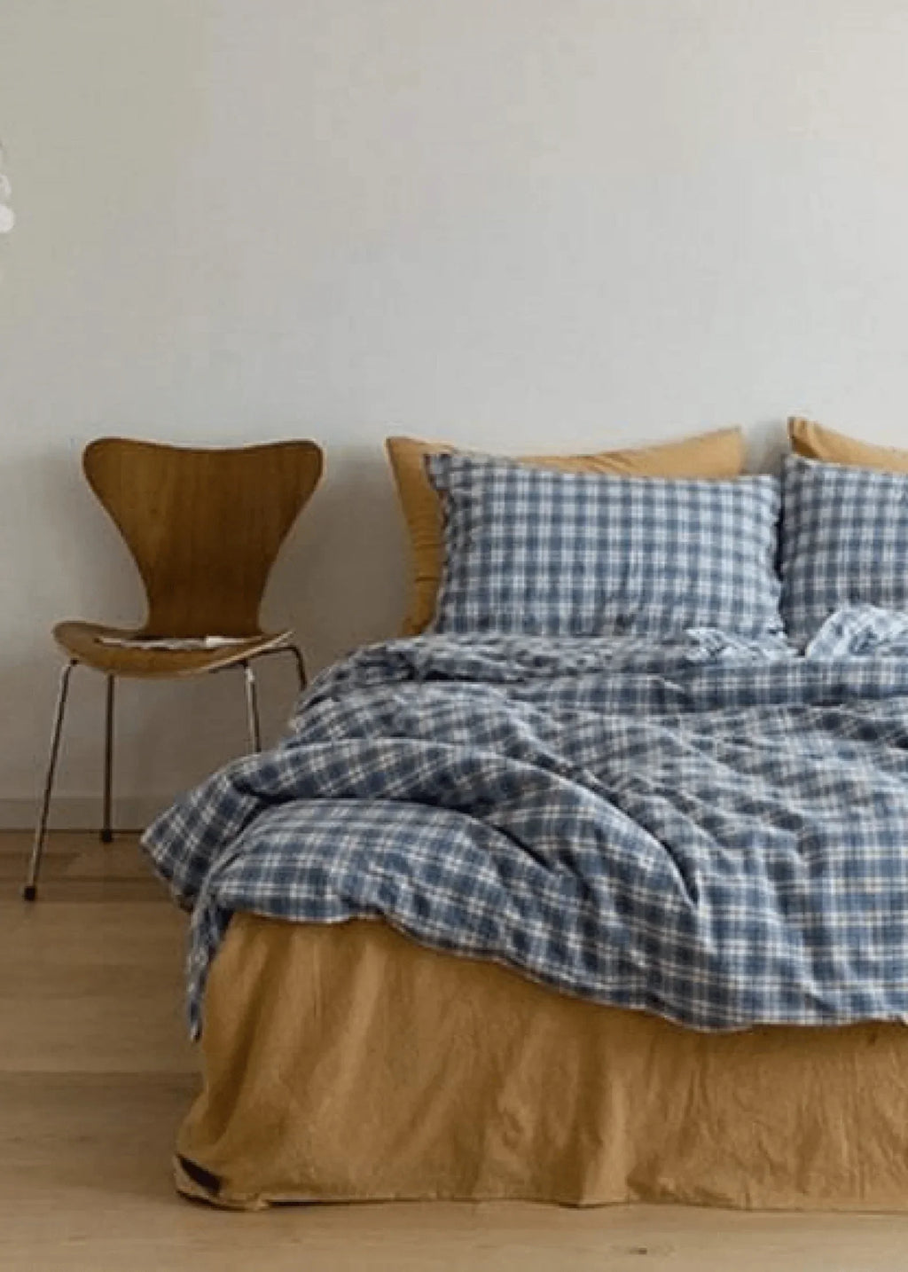 Plaid Bedding Set / Blue + Mustard Ever Lasting
