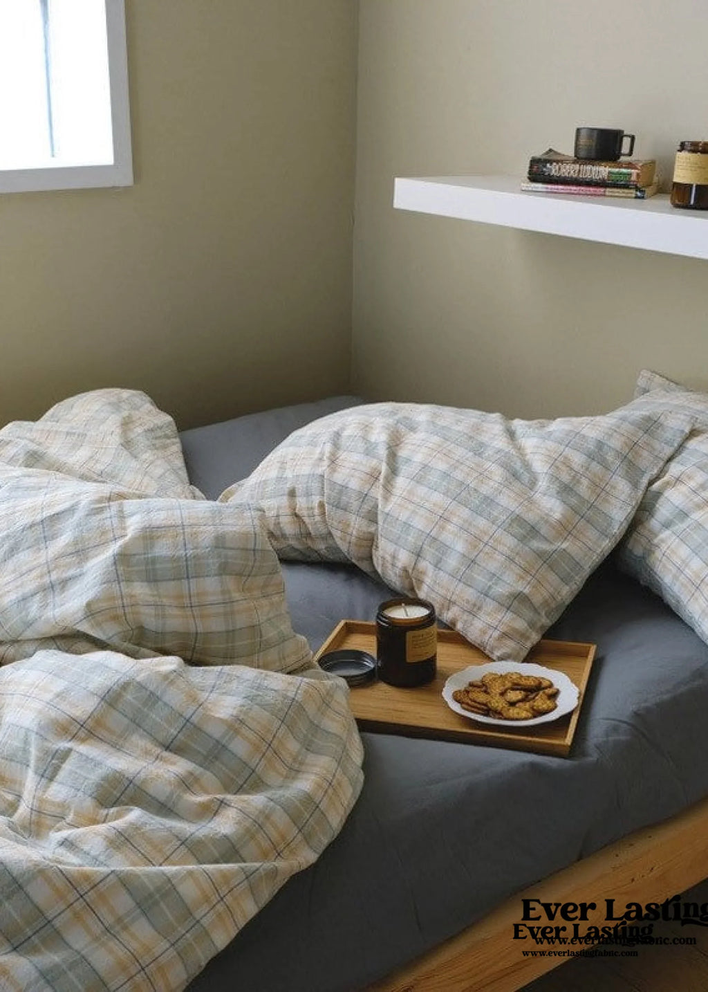 Plaid Bedding Set / Purple Ever Lasting