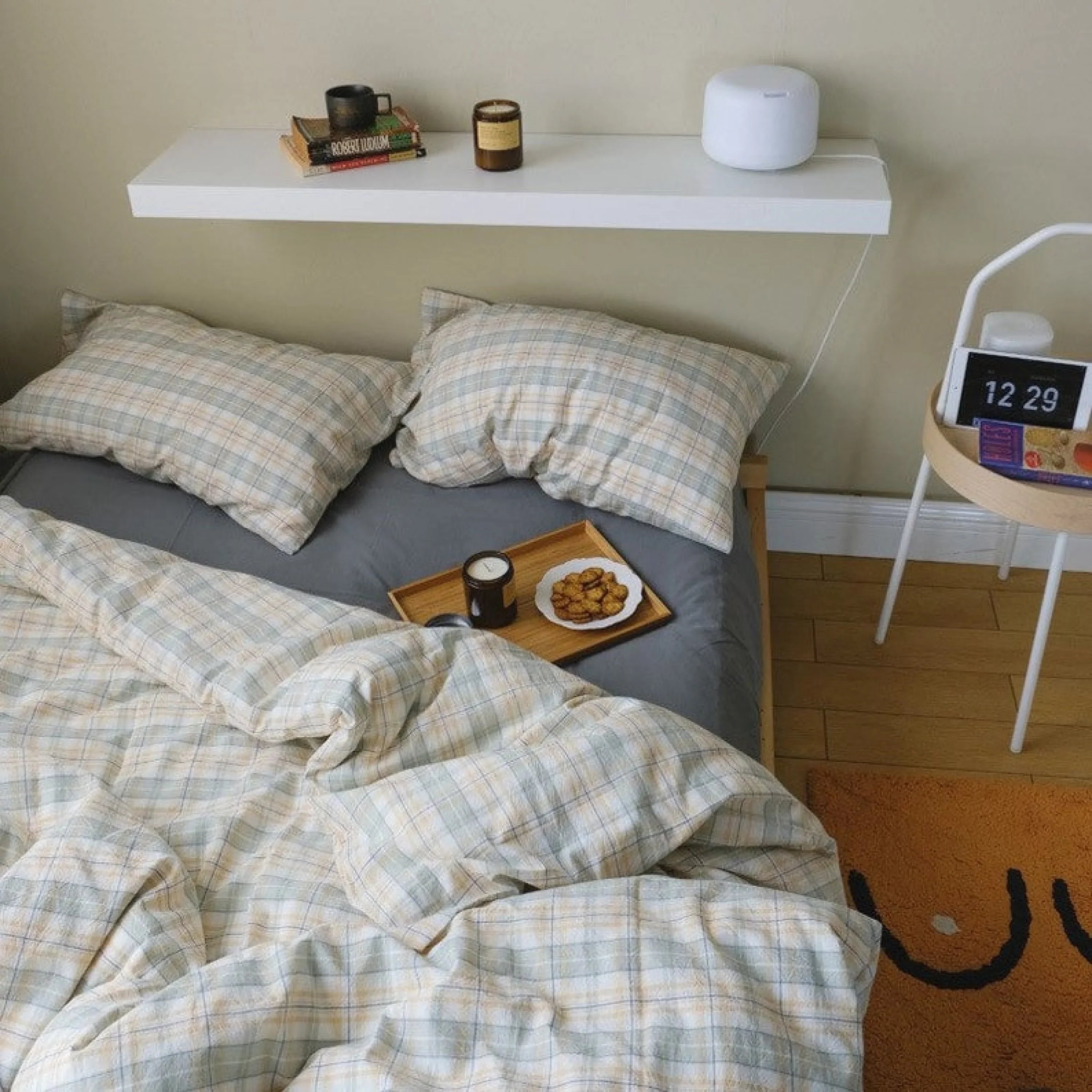 Plaid Bedding Set / Purple Ever Lasting