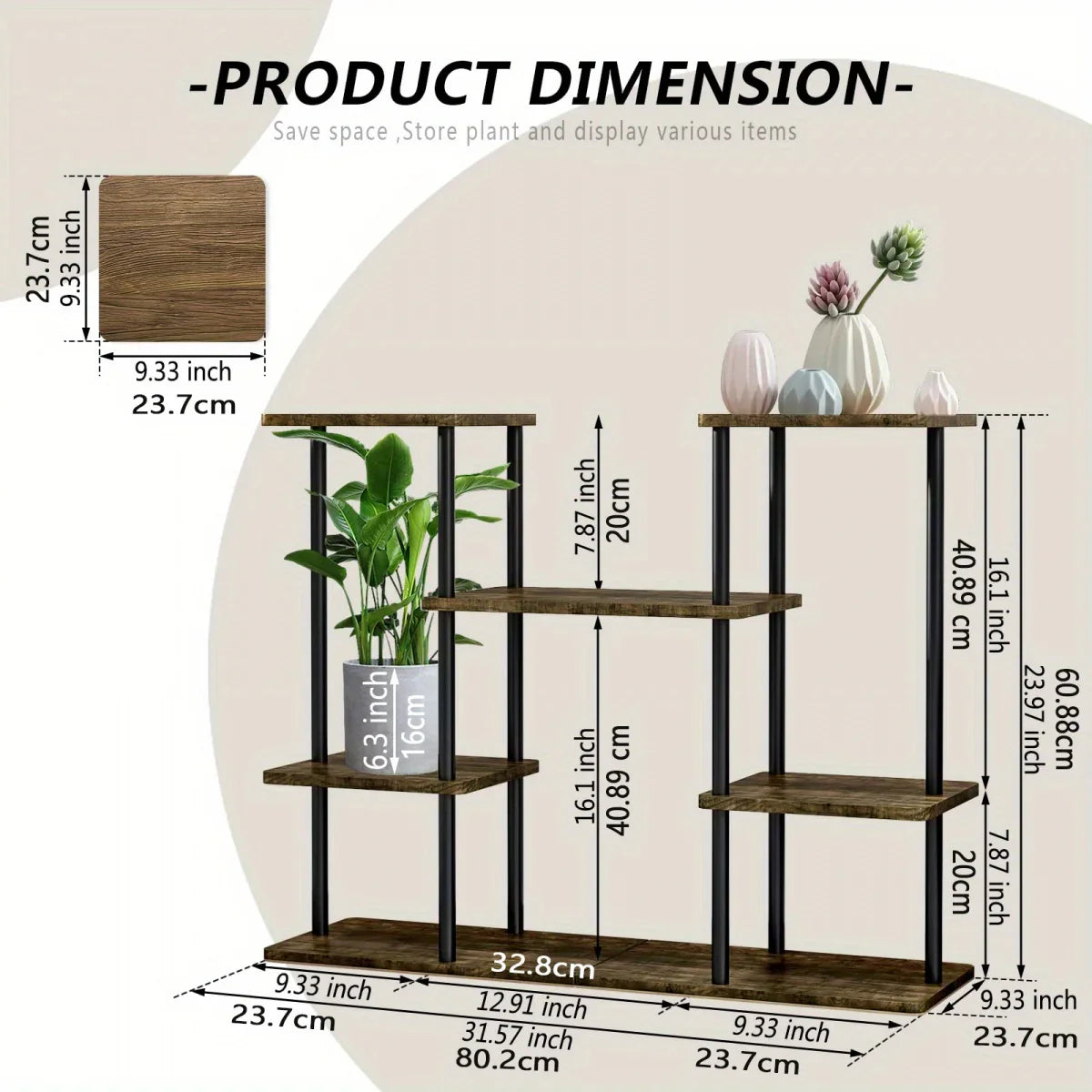 Plant Stand Indoor Corner Tiered Metal Plant Organizer 4 Tier 10 Pot Ladder Flower Holder Display Multiple Plants for Window Garden Balcony Living Room, Black, Utility Racks House Of Avana