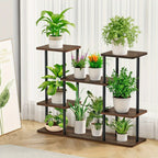 Plant Stand Indoor Corner Tiered Metal Plant Organizer 4 Tier 10 Pot Ladder Flower Holder Display Multiple Plants for Window Garden Balcony Living Room, Black, Utility Racks House Of Avana