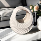 Ceramic Luxury Retreat Planter with Smooth Interior and Hydroponic Supplies, angled view - House Of Avana