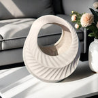 Ceramic Luxury Retreat Planter with Smooth Interior and Hydroponic Supplies, angled view - House Of Avana