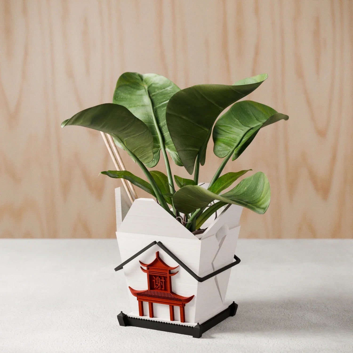 Chinese Takeout Planter, back view - House Of Avana