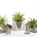 Pyrite Geode Planter, angled view - House Of Avana