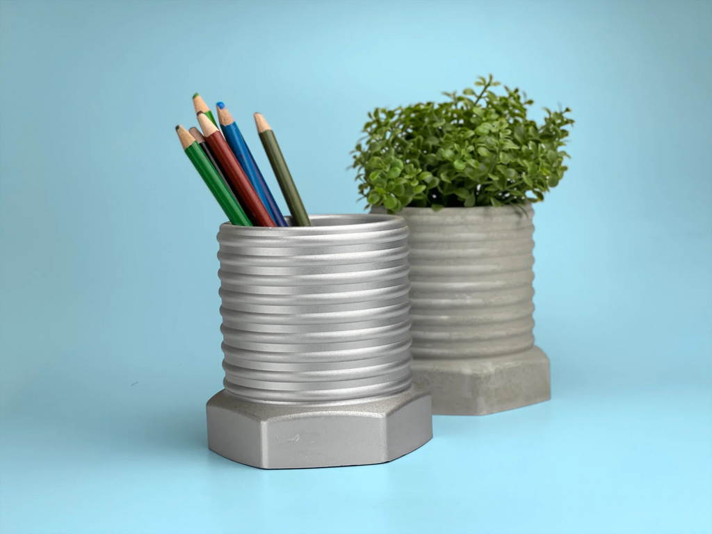 Metal Bolt Planter Industrial Vase with Unique Design, lifestyle image - House Of Avana