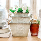 Vintage Inspired Heirloom Garden Supply Metal Planters, Set of Three Decor Steals