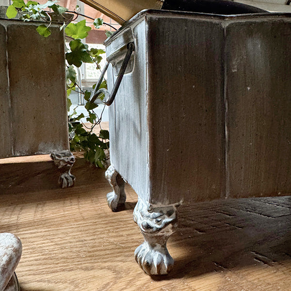 Aged Metal Footed Planters, Set of Two Decor Steals