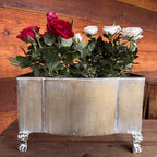 Aged Metal Footed Planters, Set of Two Decor Steals