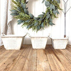 Vintage Inspired Heirloom Garden Supply Metal Planters, Set of Three Decor Steals
