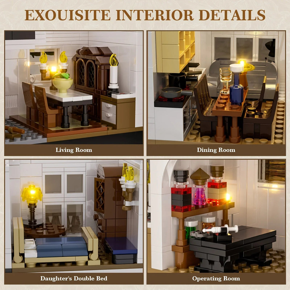 Magic Owens House Building Block Set, Unique Castle Architecture - Fan Collection Boutique - Brand Compatible - Excellent Gift For Christmas And Halloween - And Adult Building Block Toys House Of Avana [[SKU:HOA-XMS-049]]