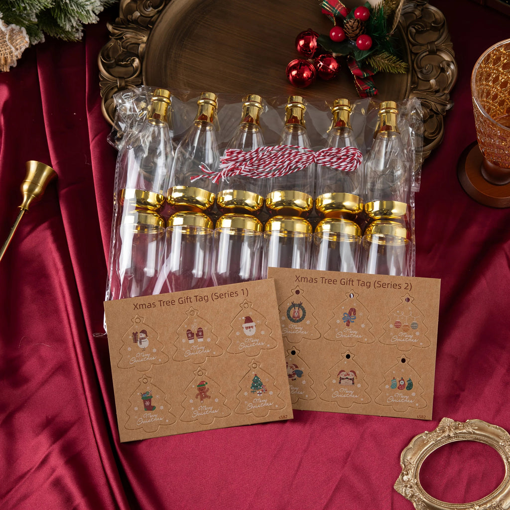 12pcs Ultra Cute Vintage Champagne Bottle Candy Boxes for Christmas Party - Perfect for Party Gifts, Christmas Gifts, and More, Party Decorations, Festive Gifts, Vintage Design, Durable Plastic, Gift Containers, Holiday Decor House Of Avana [[SKU:HOA-MSC-039]]