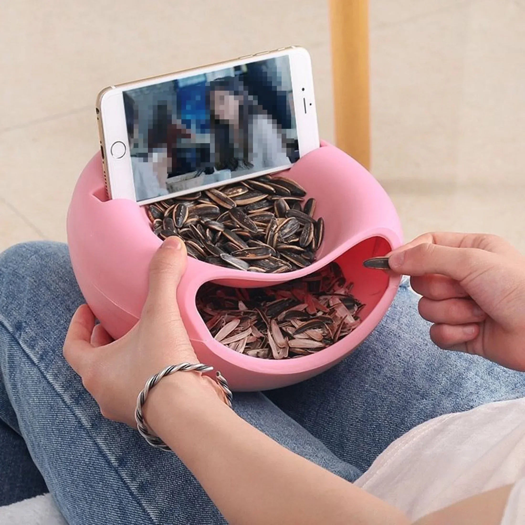 Plate - Double Layer Plastic Snack Holder