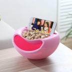 Plate - Double Layer Plastic Snack Holder