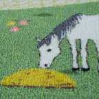 Play Rug for Kids Rooms, Landscape and Horses in green RugYourHome