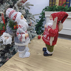 1pc Large 12-inch (30cm) Life-Size Collectible Santa Claus Doll with Expressive Eyes, Posable Arms & Sitting Base - Durable Plastic//Fabric Construction for Indoor Christmas Tree & Home Decorations, Year-Round Display - Ideal House Of Avana