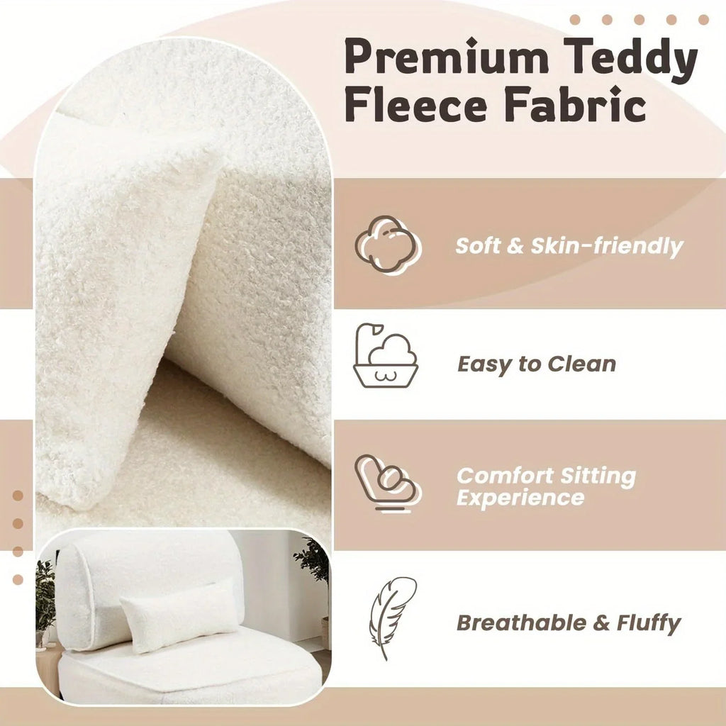 Large beige velvet accent chair with extra cushioning, oversized design - House of Avana