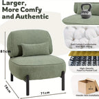 Large beige velvet accent chair with extra cushioning, oversized design - House of Avana