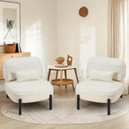 Beige velvet extra large plush accent chair, oversized comfort - House of Avana