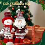 2pcs Christmas Gnome Plush Decorations-Long Leg Christmas Plush Doll, Stretchable Santa Claus And Snowman Figurines, Standing Dwarf Figurines for Shelf, Table, Fireplace, Room, Tieres Tray, Desk, Living Room, Dining Room, Cof House Of Avana [[SKU:HOA-XMS-007]]