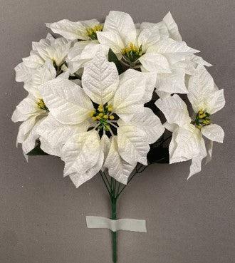 1168? Poinsettia Satin Bush X 7, back view - House Of Avana