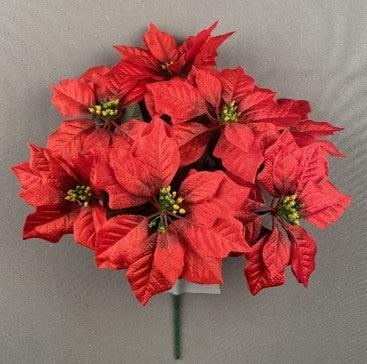 1168? Poinsettia Satin Bush X 7, front view - House Of Avana