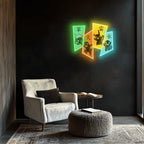 Pokemon Neon Sign, Uv Print Neon Art, Pika Uv Print Neon Sign, Neon Wall Art Peony Atelier