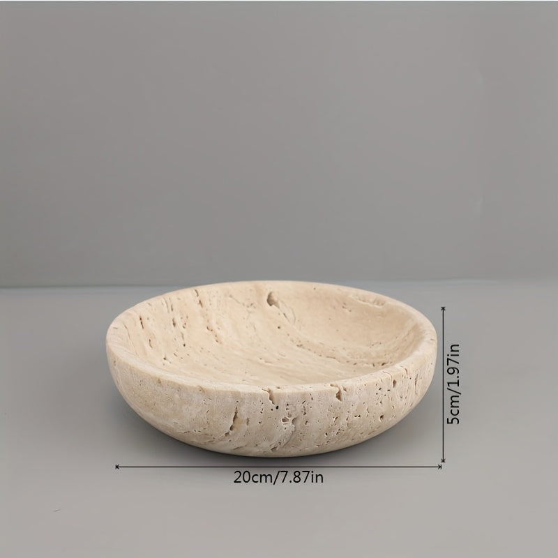 Polished Stone Jewelry & Cosmetic Organizer Tray - Classic Solid Pattern Decorative Storage for Bedroom Vanity, Living Room, Dining Table - Holiday Home Decor (Halloween/Christmas/Thanksgiving), Vanity Decor Accessories House Of Avana