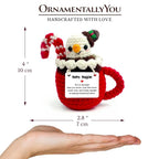 Positivity Hot Cocoa Marshmallow Crochet Support Doll, Christmas Encouragement Gift for Children and Adults OrnamentallyYou