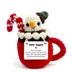 Positivity Hot Cocoa Marshmallow Crochet Support Doll, Christmas Encouragement Gift for Children and Adults OrnamentallyYou
