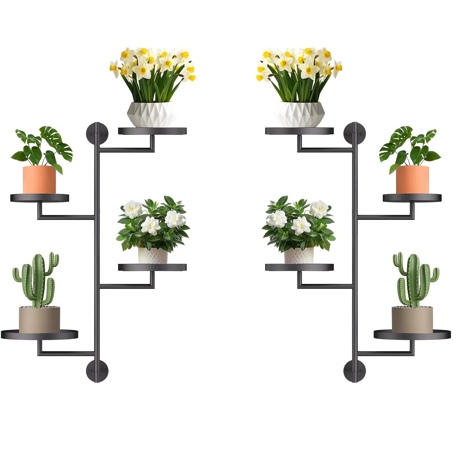 4-tier Rotating Window Plant Shelves - Rust-proof Metal Plant Pot Stand, Wall Plant Holder - for... - House Of Avana