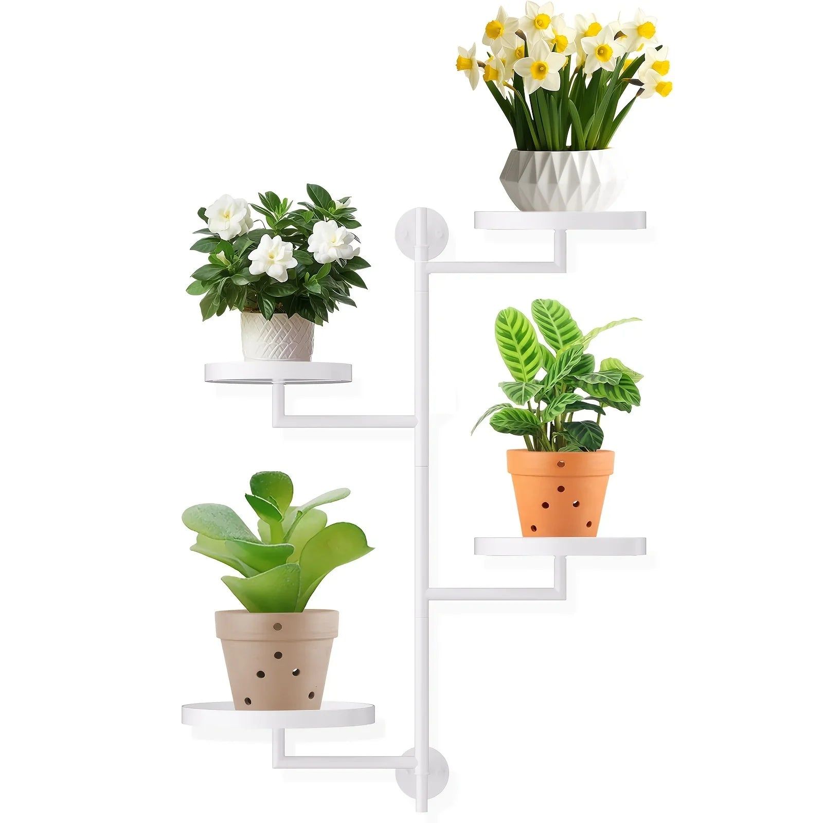 4-tier Rotating Window Plant Shelves - Rust-proof Metal Plant Pot Stand, Wall Plant Holder - for... - House Of Avana