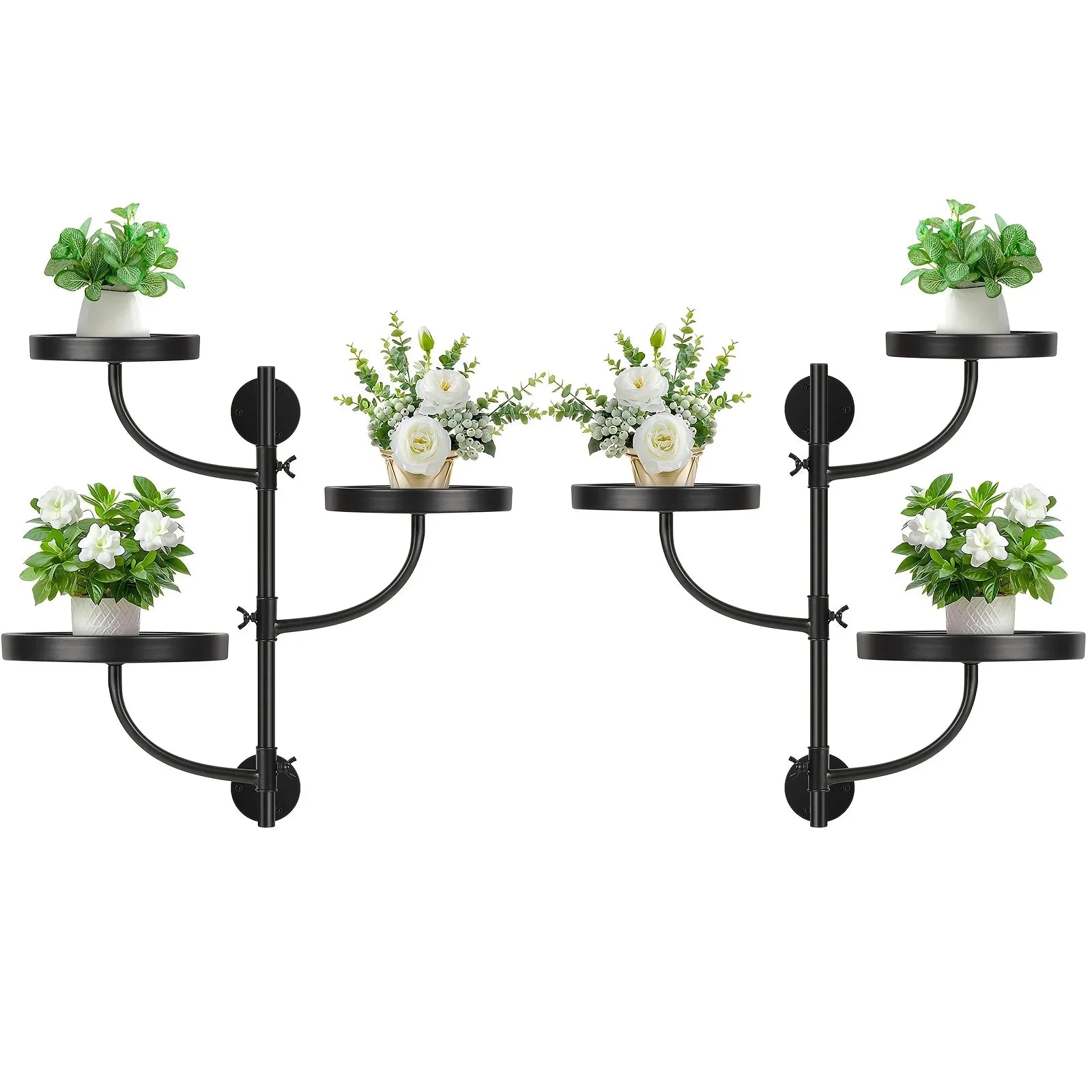 4-tier Rotating Window Plant Shelves - Rust-proof Metal Plant Pot Stand, Wall Plant Holder - for... - House Of Avana