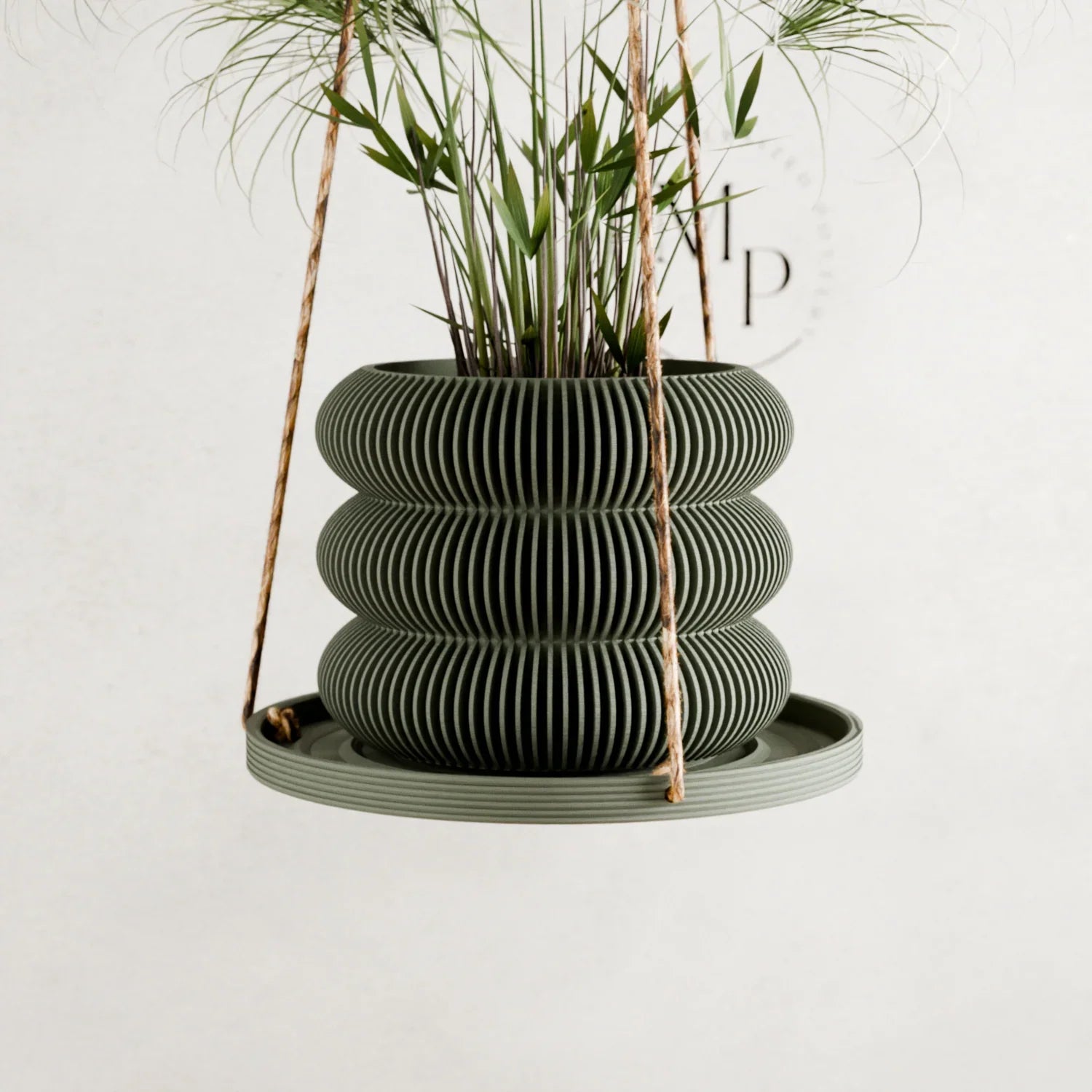 Hanging Plant Pot Tray | Puddle, angled view - House Of Avana