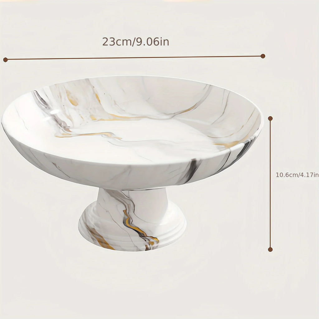PP Material High-End Marble Pattern Luxury Tray Organizer, -Slip Tea and Coffee Serving Plate for Home Use, Wedding Decoration Dish, Suitable for Family Dining Rooms and Outdoor Gatherings, Non-Food Contact House Of Avana
