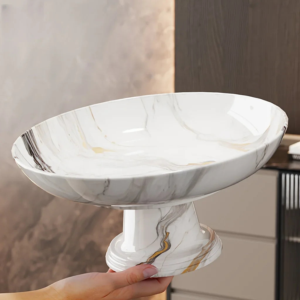 PP Material High-End Marble Pattern Luxury Tray Organizer, -Slip Tea and Coffee Serving Plate for Home Use, Wedding Decoration Dish, Suitable for Family Dining Rooms and Outdoor Gatherings, Non-Food Contact House Of Avana