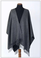 Premium Classic Solid Alpaca Poncho