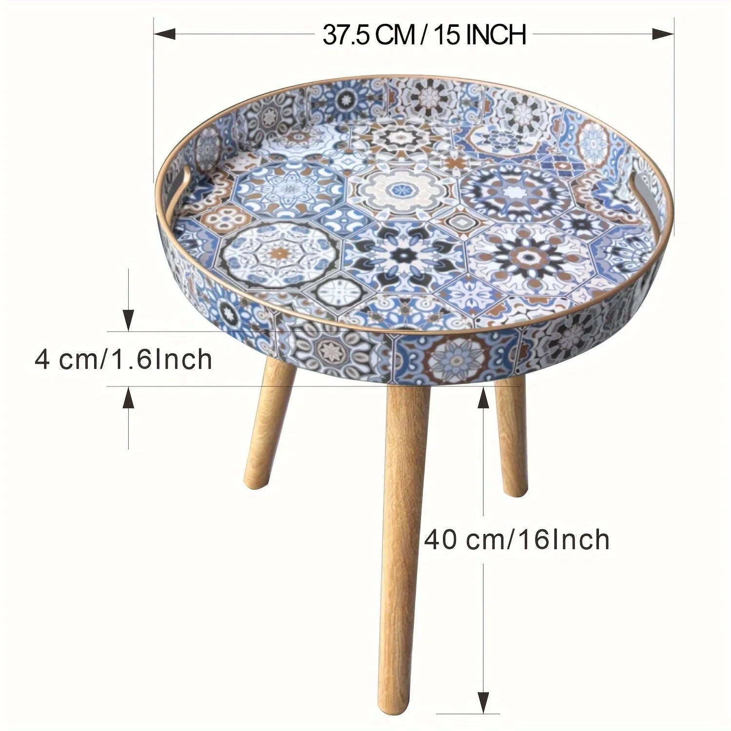 Premium End Tables with Plastic Tray and Detachable Legs - House Of Avana