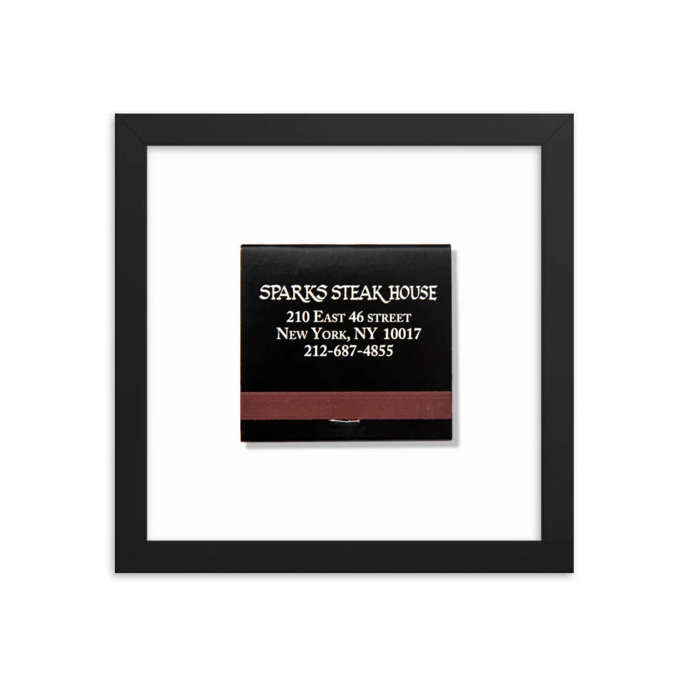Sparks Steak House Matchbox Framed Print matchbook photos